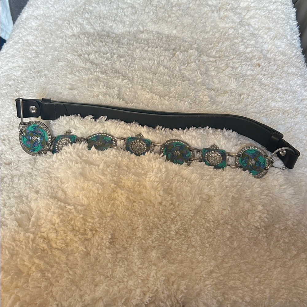 Chico's Black Belt with Blue Accents